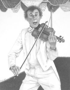 Fiddler at the Fair - Graphite Drawing 14x18