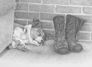 Sleeping Dog - Graphite Drawing 17x12